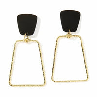 Kaetlyn Black-and-Gold Statement Earring