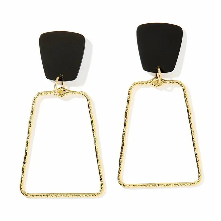 Kaetlyn Black-and-Gold Statement Earring