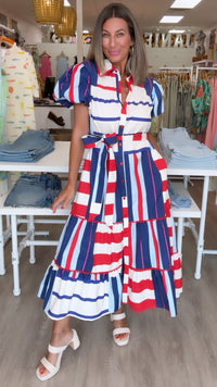 Alden Adair | Luna Dress in Maritime Stripe