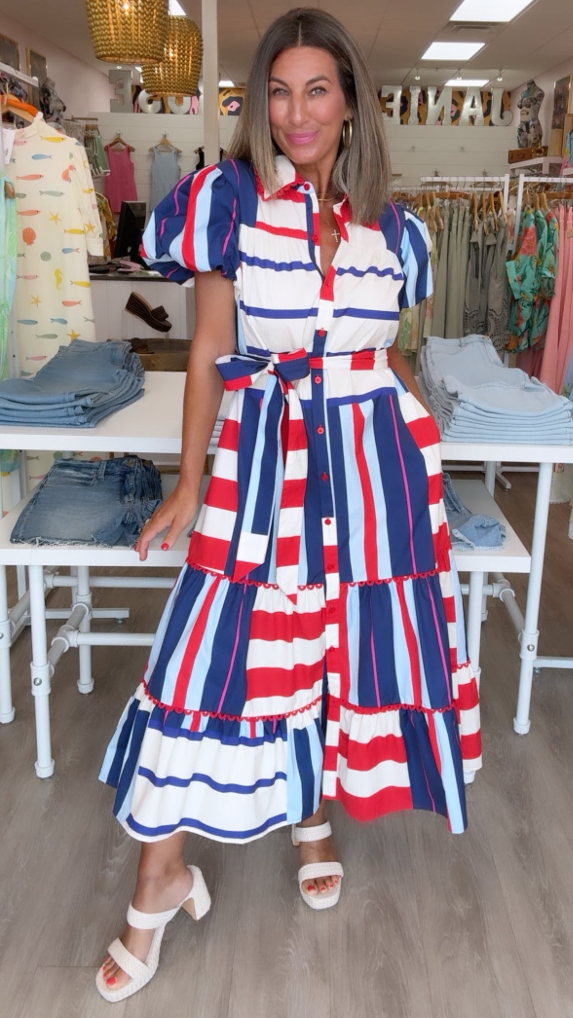 Alden Adair | Luna Dress in Maritime Stripe