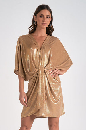 Gold Shimmer Dolman Dress