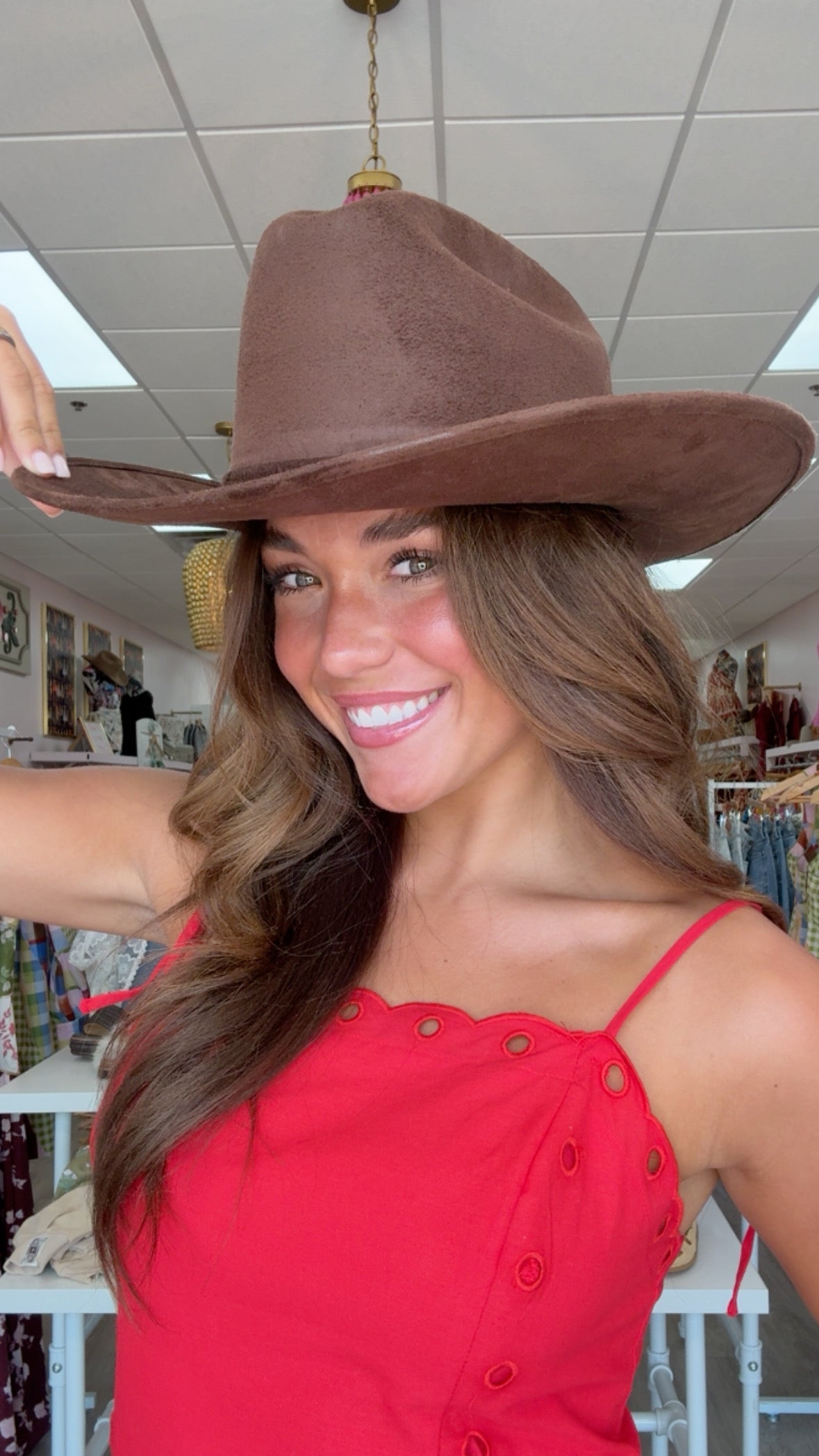 Dark Brown | Premium Vegan Faux Suede Cattleman Cowboy Hat