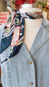 Customizable Navy and Neutral Tone Scarves