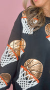 Queen of Sparkles Black Basketball Hoop Sweatshirt