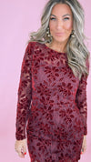 Dress The Population Stassi Floral Lace Dress in Oxblood