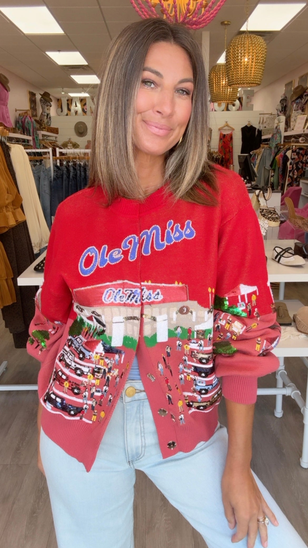 Queen of Sparkles | Ole Miss Tailgate+Stadium Party Cardigan