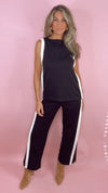 Black and Ivory Stripe Scuba Material Set