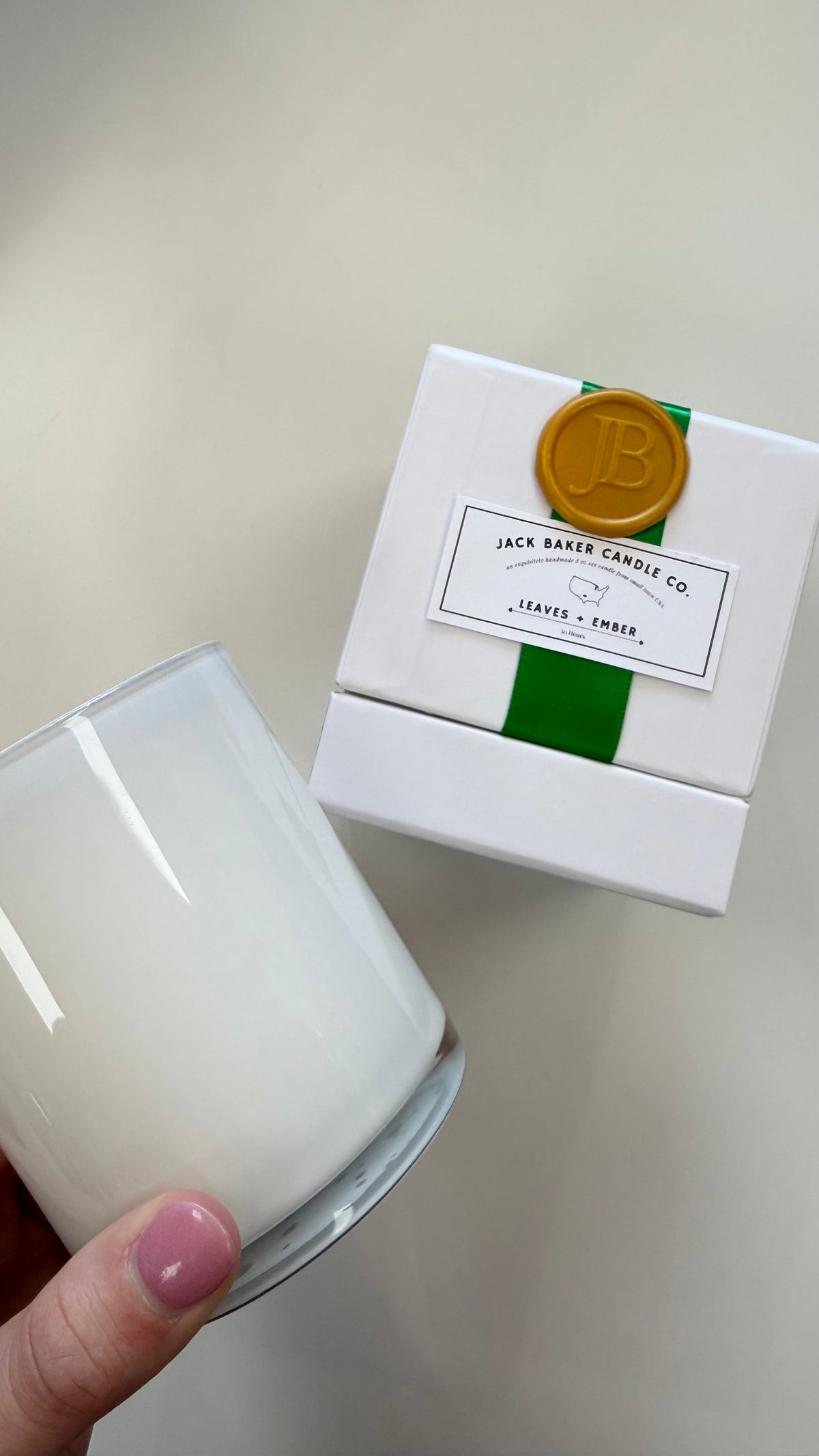 Jack Baker Candle | Leaves + Ember | White Box Collection
