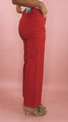 Kut Meg High Rise Wide Leg in Ruby Red