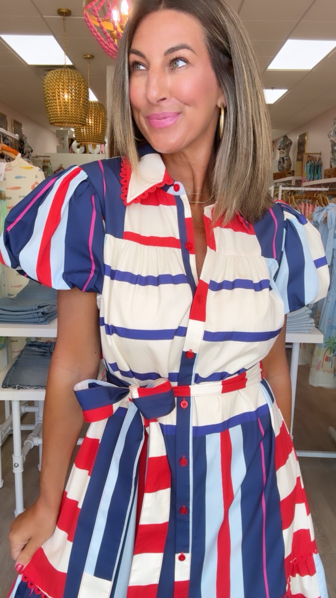 Alden Adair | Luna Dress in Maritime Stripe