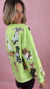 Queen of Sparkles Lime Halloween Dogs Sweatshirt
