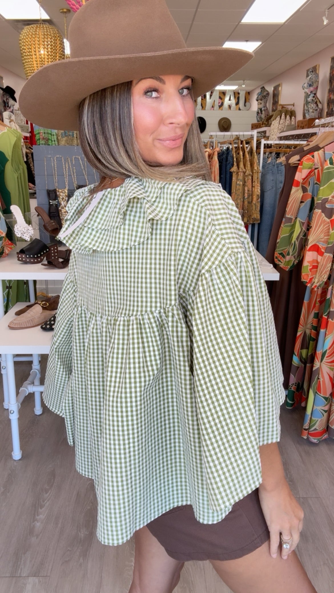Karlie | Citrine Check Novelty Cape Top