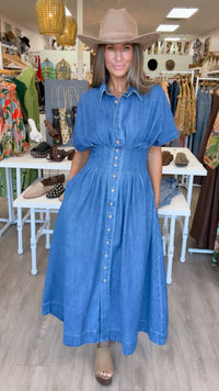 Karlie | Denim Shirt Dress Maxi