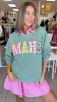 Queen of Sparkles Green MAHJ Sweatshirt (1 LARGE)