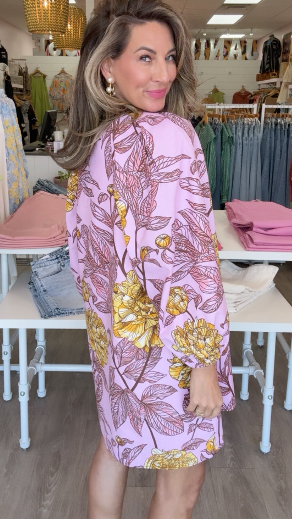 Ivy Jane| Pink Big Roses Dress