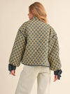 Floral Quilted Jacket with Ribbon Sleeve Detail