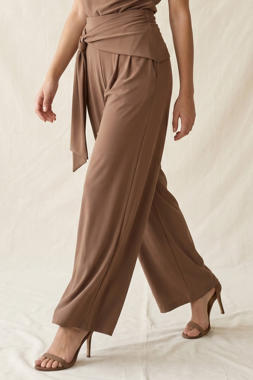 Mocha Front-Tie  Pant