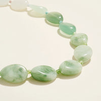 Turquoise 17.5 Inch Chunky Marbled Bead Necklace