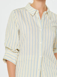 Current Air Striped 3/4 Sleeve Button-Down Shirt