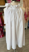 White Tie Neck Ruffle Sleeveless Dress