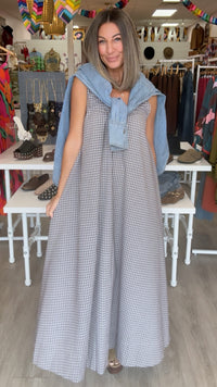 Karlie | Brown Check Scoop Maxi Dress