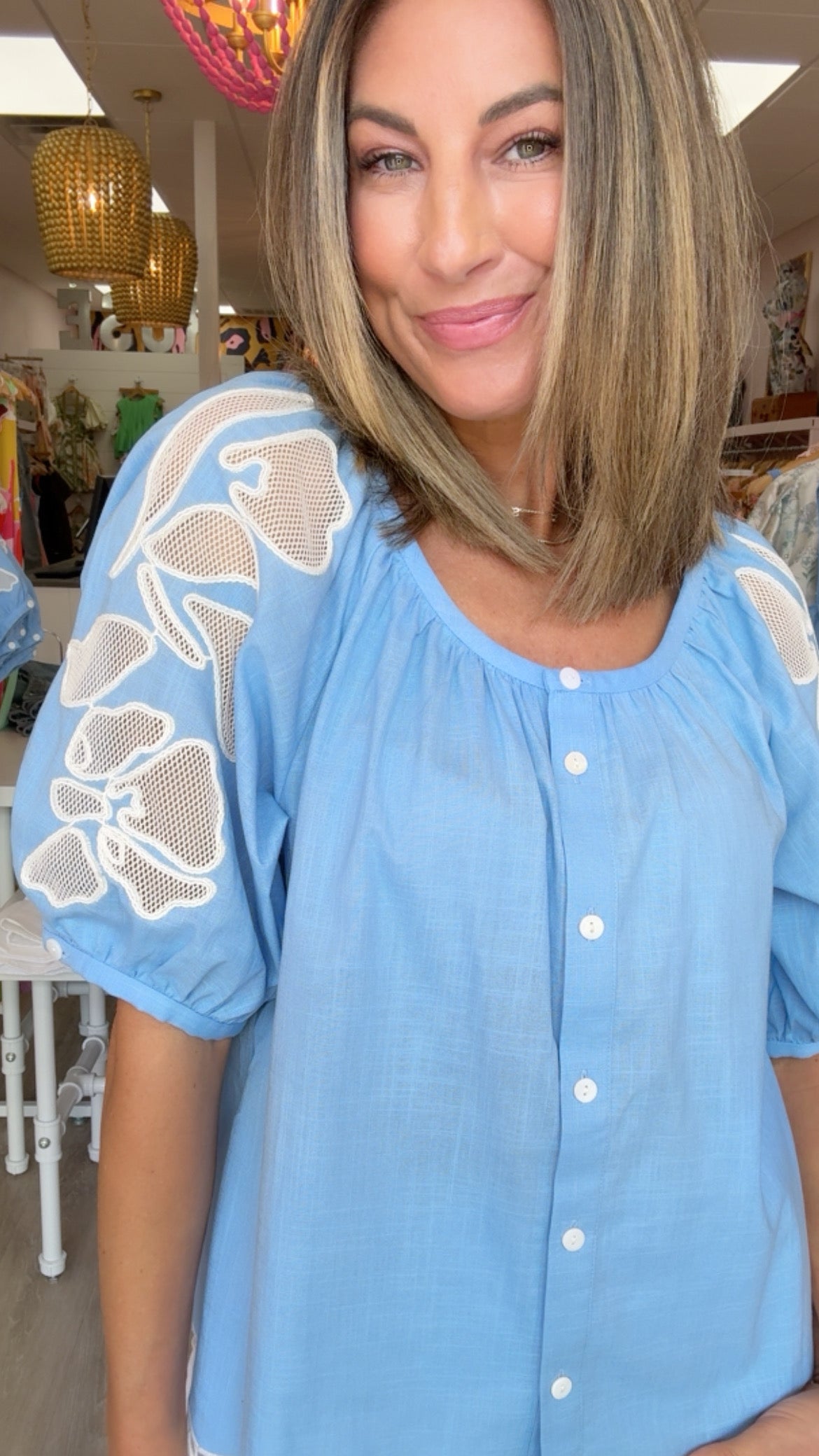 Crosby | Perrie Top in Washed Indigo