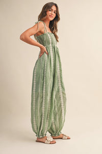Green Printed Jumpsuit