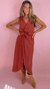Aylaya: Montevideo Maroon Dress w/Flower Belt
