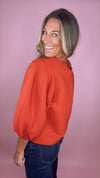 Current Air Amber Solid 3/4 Sleeve Top