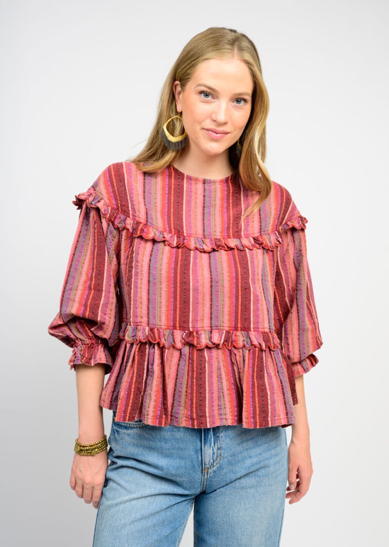 Ivy Jane Multi Stripe Tier Top