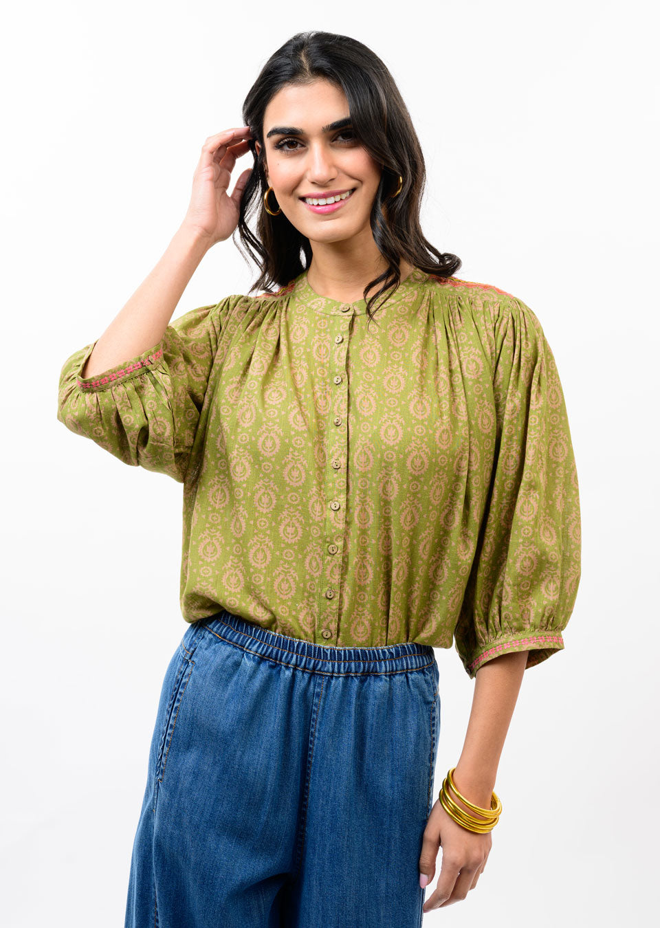 Ivy Jane | Yoke Embroidered Top (1 MEDIUM)