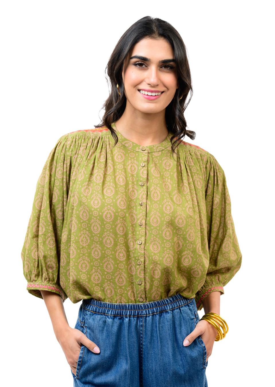 Ivy Jane | Yoke Embroidered Top (1 MEDIUM)