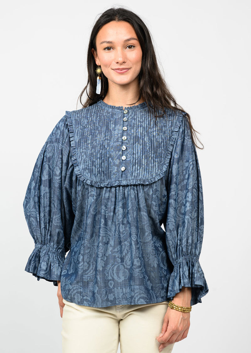 Ivy Jane Indigo Tucked Bib Top