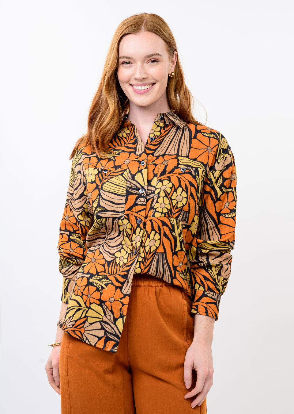 Ivy Jane | Black Mod Flower Print Camp Shirt