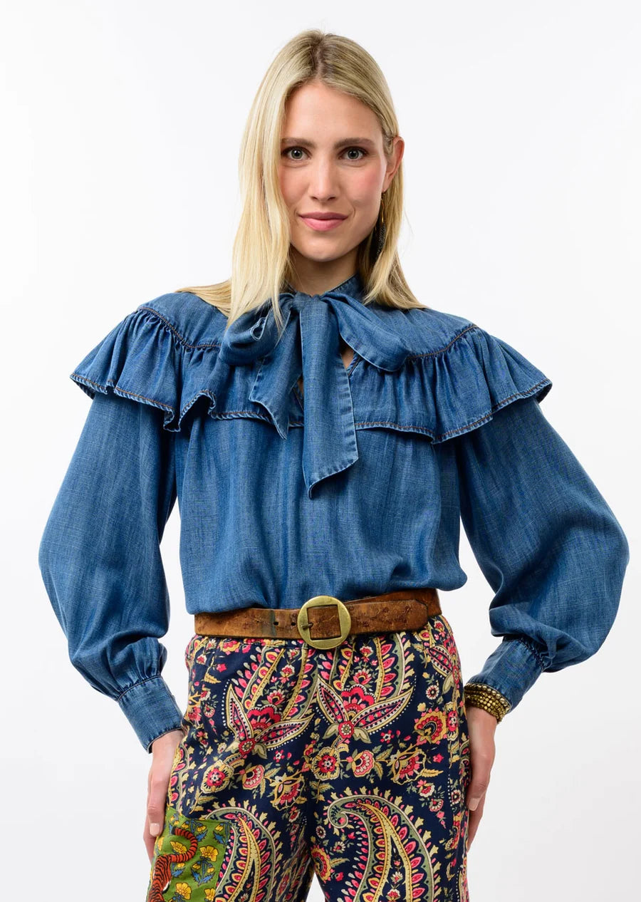Ivy Jane | Denim Bow Top