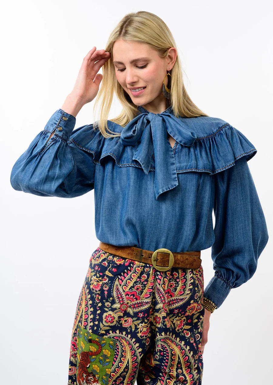 Ivy Jane | Denim Bow Top