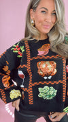 Queen of Sparkles Black Checkered Thanksgiving Icon Sweater