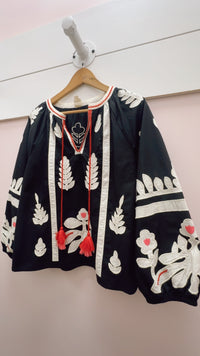 Ivy Jane Black Applique Top