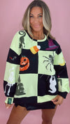 Queen of Sparkles Checkered Halloween Icon Sweatshirt