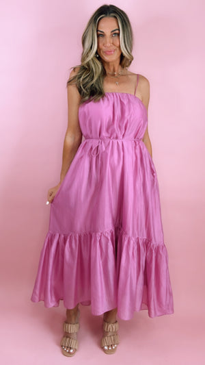 ASTR Elisha Magenta Dress
