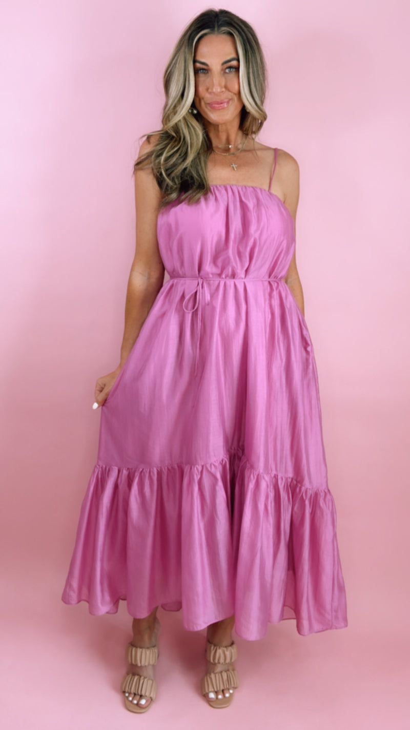 ASTR Elisha Magenta Dress