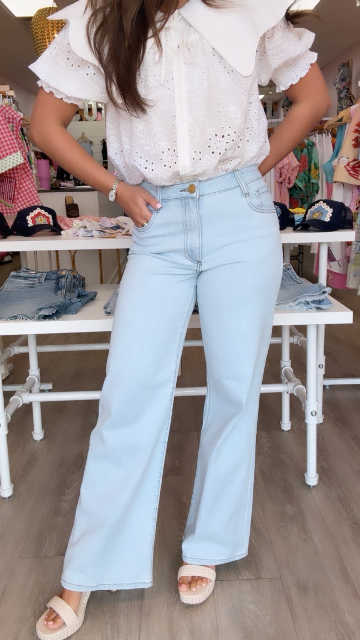 KUT | Maya High Rise Wide Leg in Unearthly