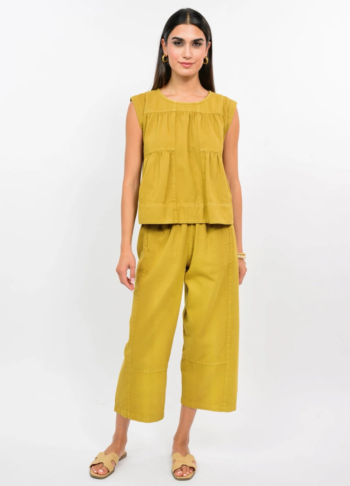 Ivy Jane | Ochre Patched Swing Top (XS)