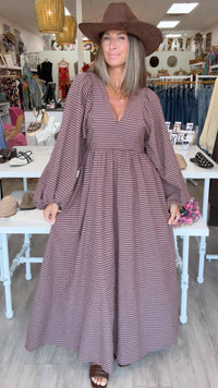 FRNCH | Maroon Plaid Ryuzu Maxi Dress (1 LARGE)