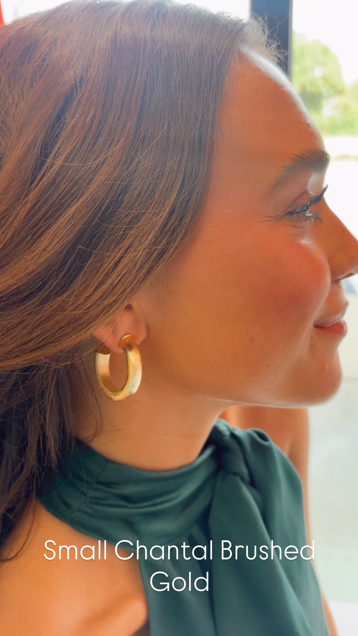 Sheila Fajl | Brushed Gold Small Chantal Hoop