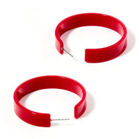 Red Flat Hoop Earring
