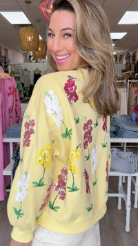 Queen of Sparkles Yellow Iris Sweatshirt