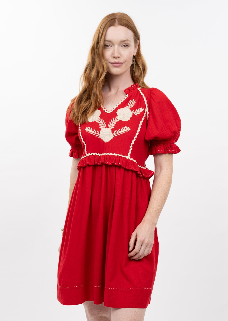 Ivy Jane | Red Talia Embroidered Dress