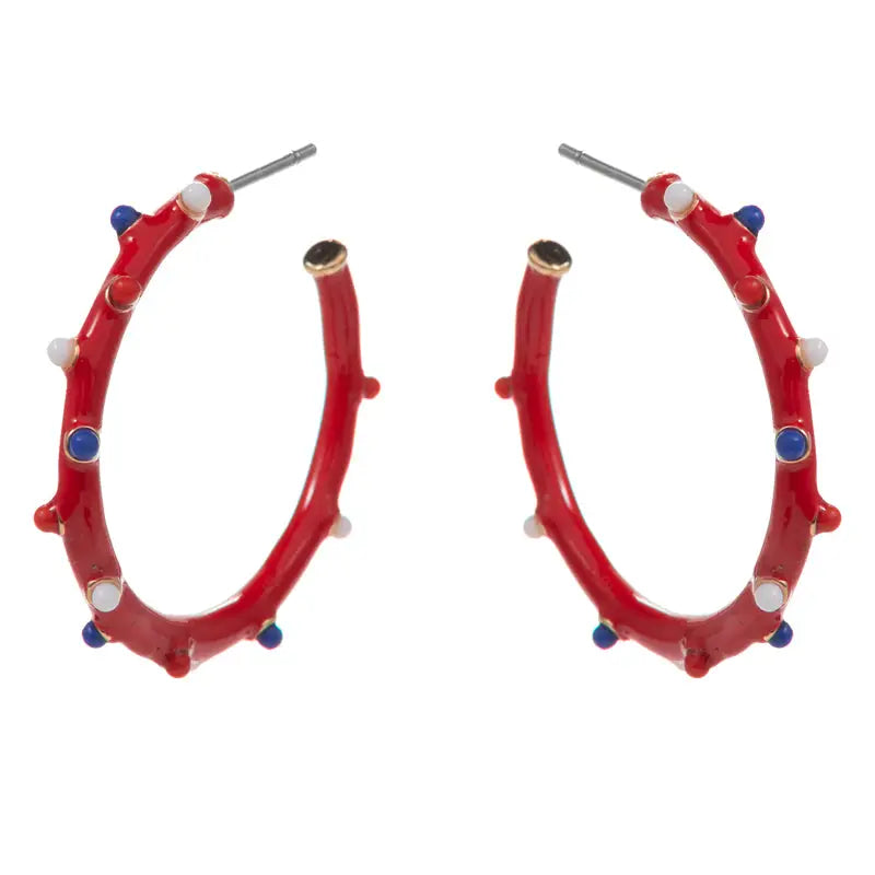 Big Gameday Hoops in Red, Navy + White