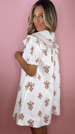 Karlie Digital Floral Embroidered Peter Pany Dress